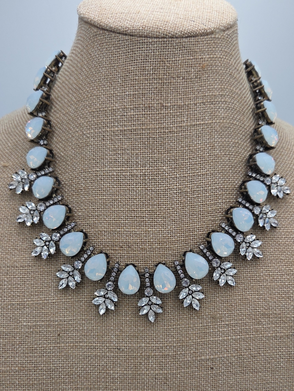 BaubleBar Opal & White Crystals Teardrop Statement Necklace